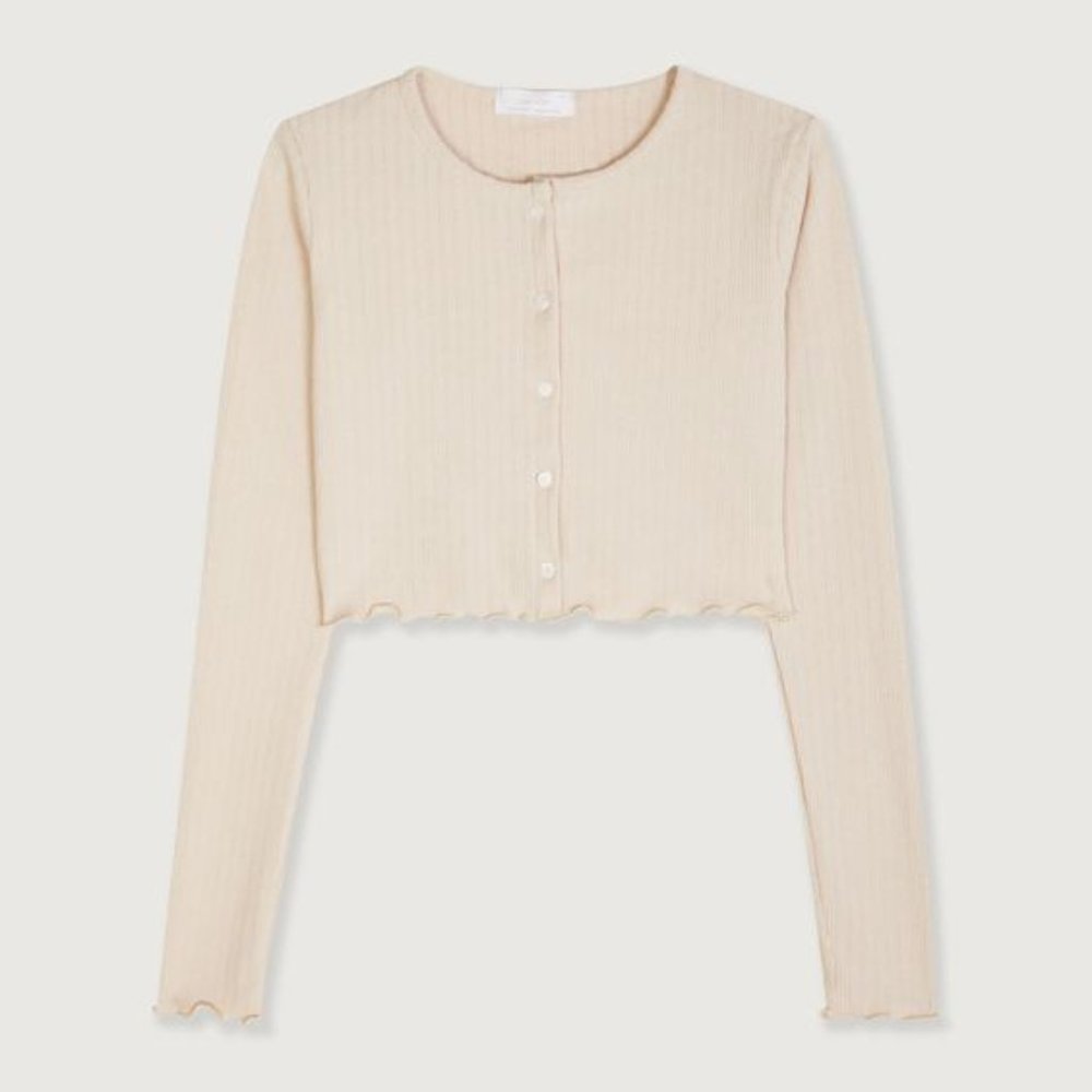 Oak and Fort Crop Long Sleeve Top